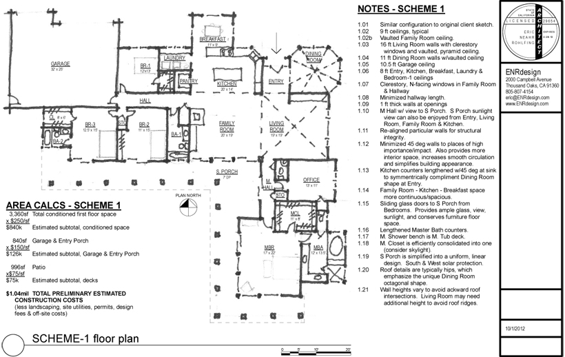 Custom Ranch House, ENR architects, Thousand Oaks, CA 91360 - CAD Renderings